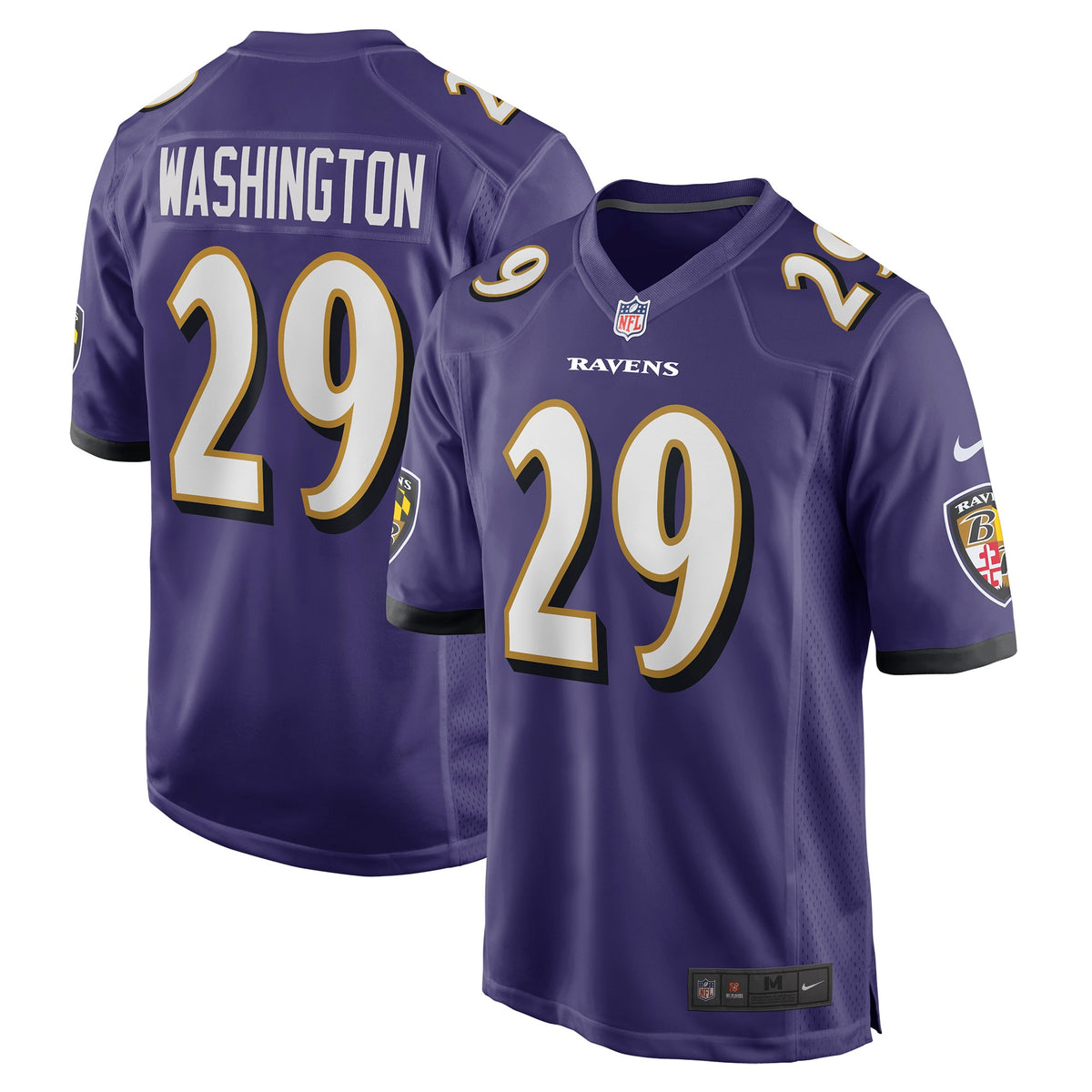 Ar&'Darius Washington Baltimore Ravens Nike Player Game Jersey Purple