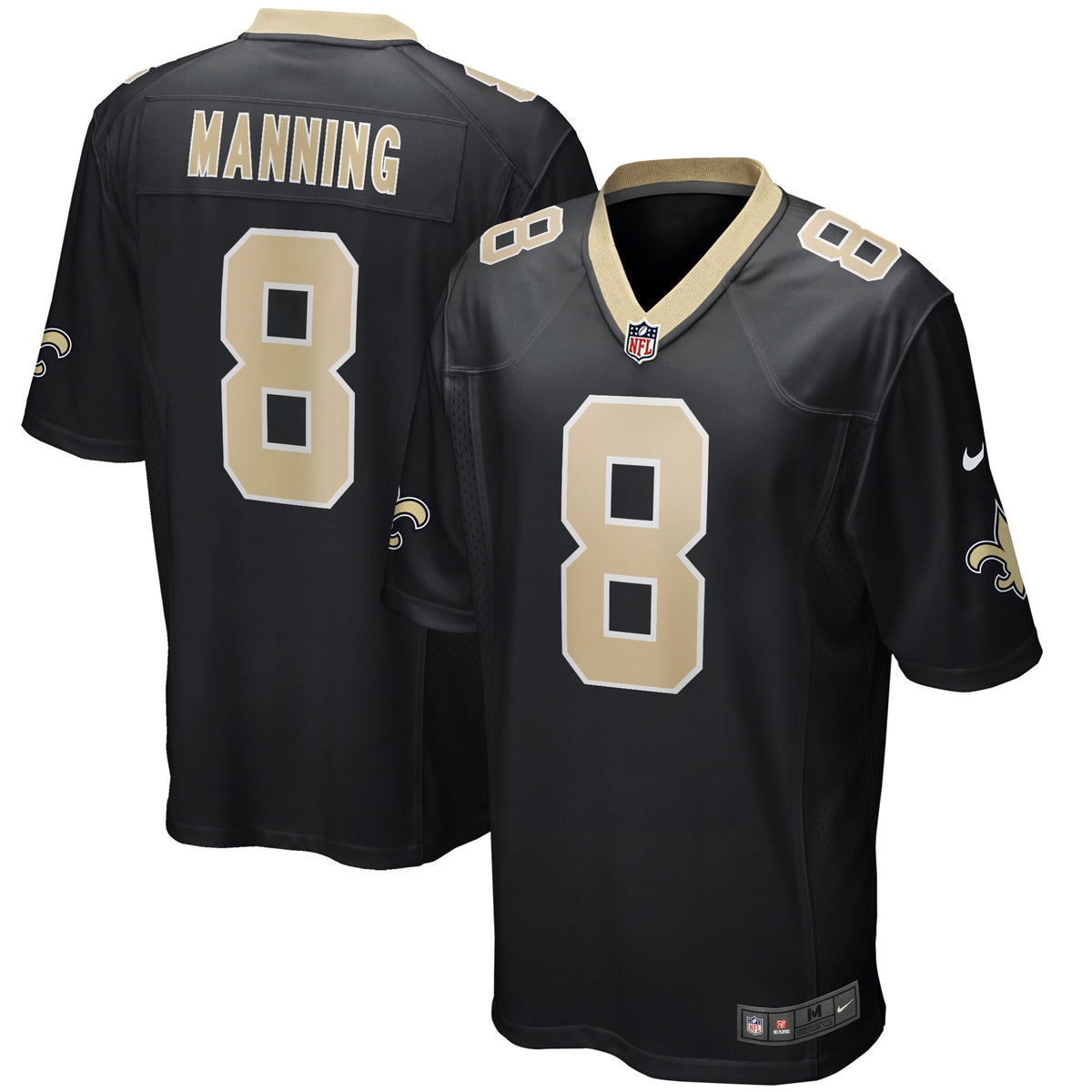 Archie Manning New Orleans Saints Nike Game Retired Player Jersey Black