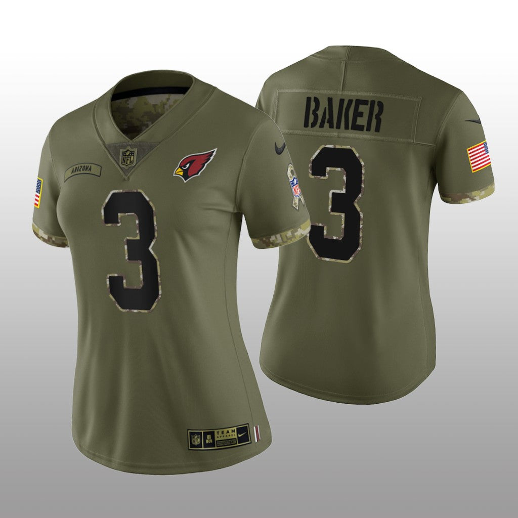 Arizona Cardinals Budda Baker Olive Limited Jersey Salute To Service Women's
