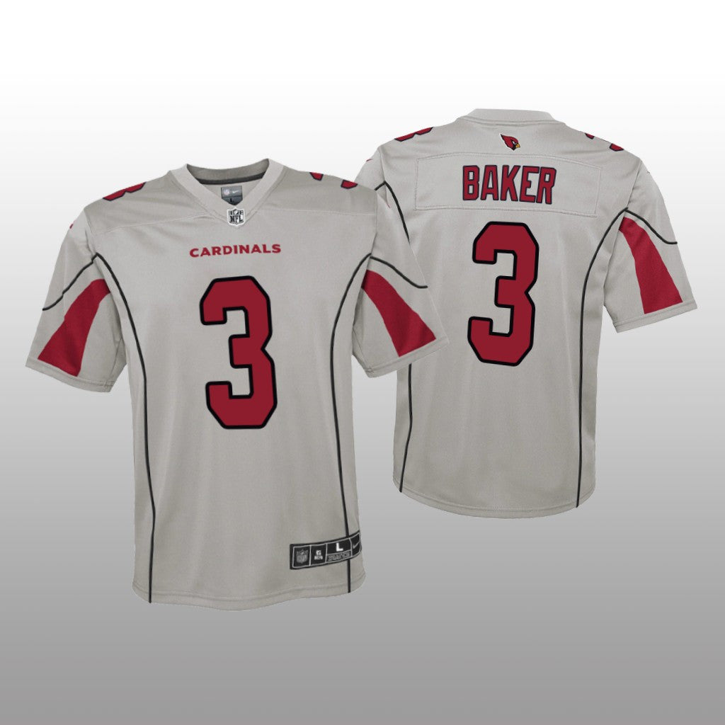 Arizona Cardinals Budda Baker Silver Jersey Inverted Game Youth