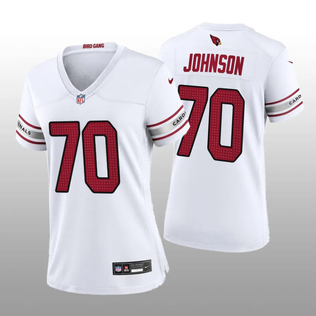 Arizona Cardinals Paris Johnson White Jersey Game Women's