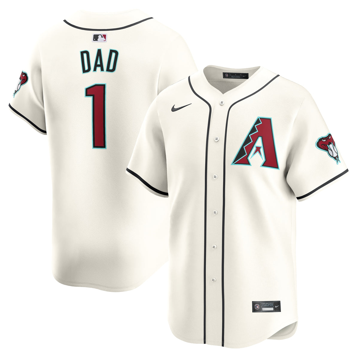 Arizona Diamondbacks Nike #1 Dad Home Limited Jersey White