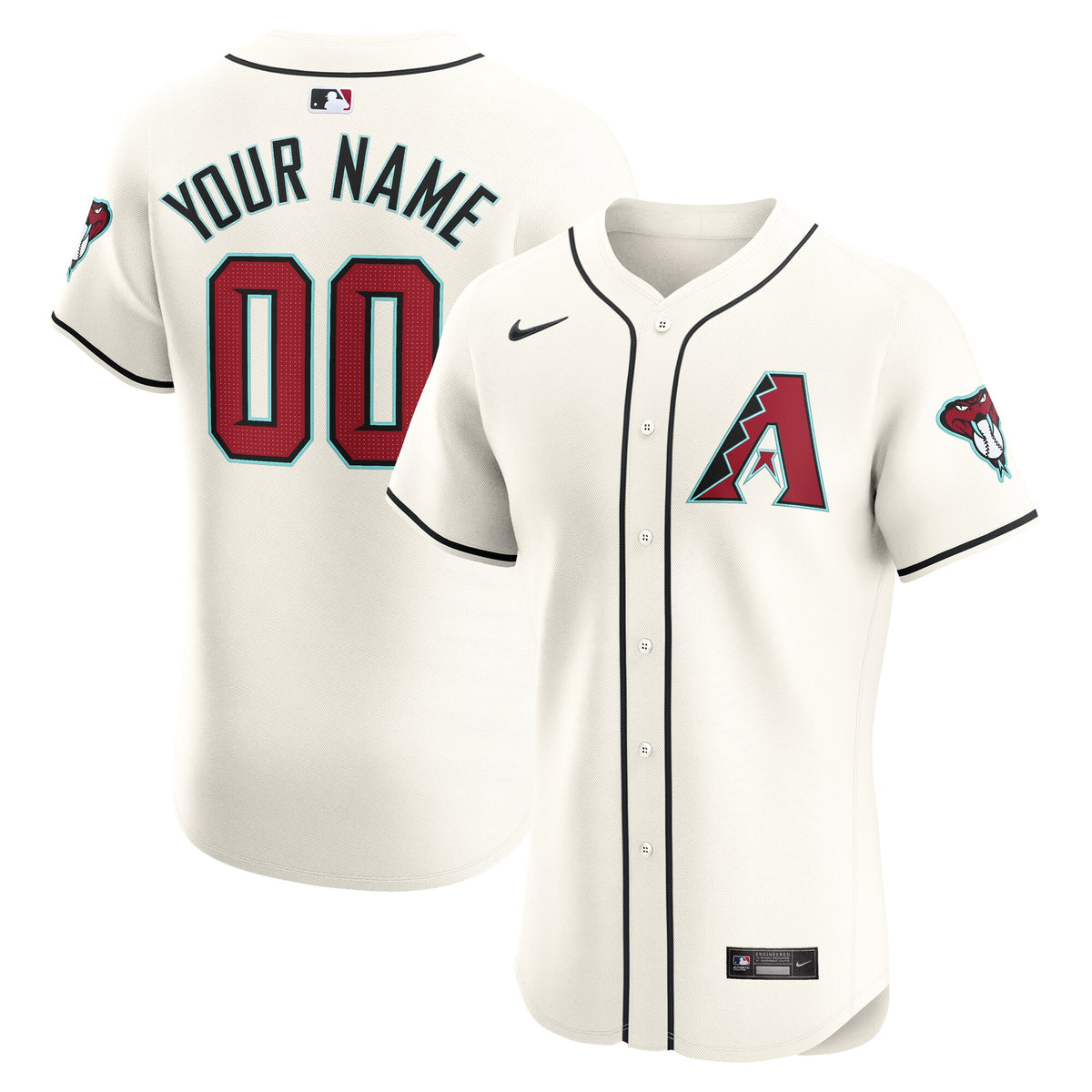 Arizona Diamondbacks Nike Home Elite Custom Jersey White