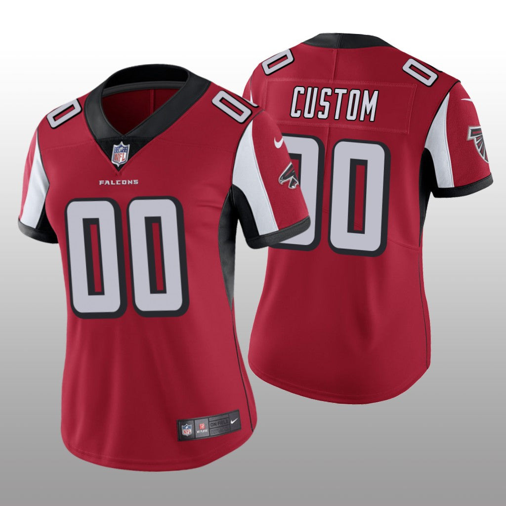 Atlanta Falcons # Red Custom Game Jersey Women
