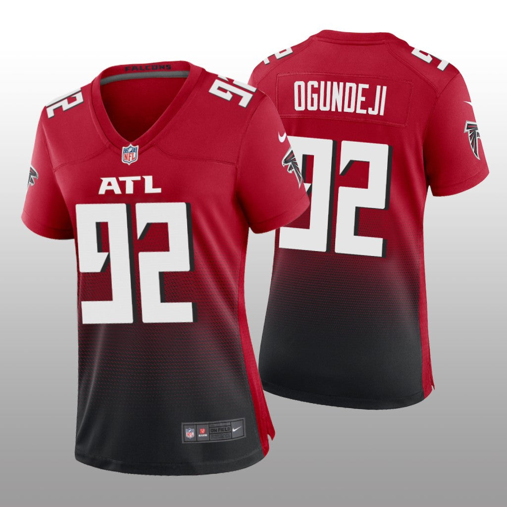 Atlanta Falcons Adetokunbo Ogundeji Red Jersey Alternate Game Women's