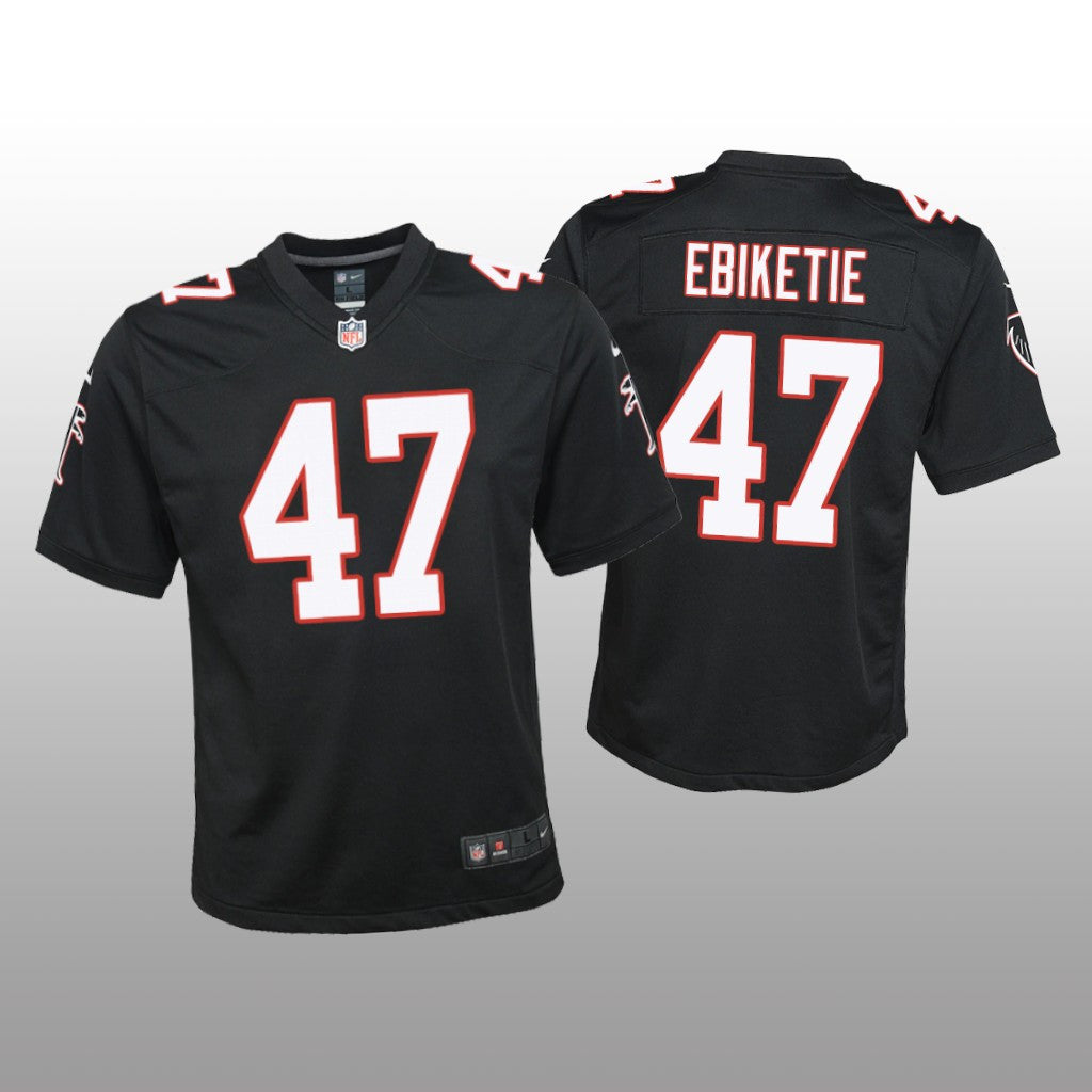 Atlanta Falcons Arnold Ebiketie Black Jersey Throwback Game Youth