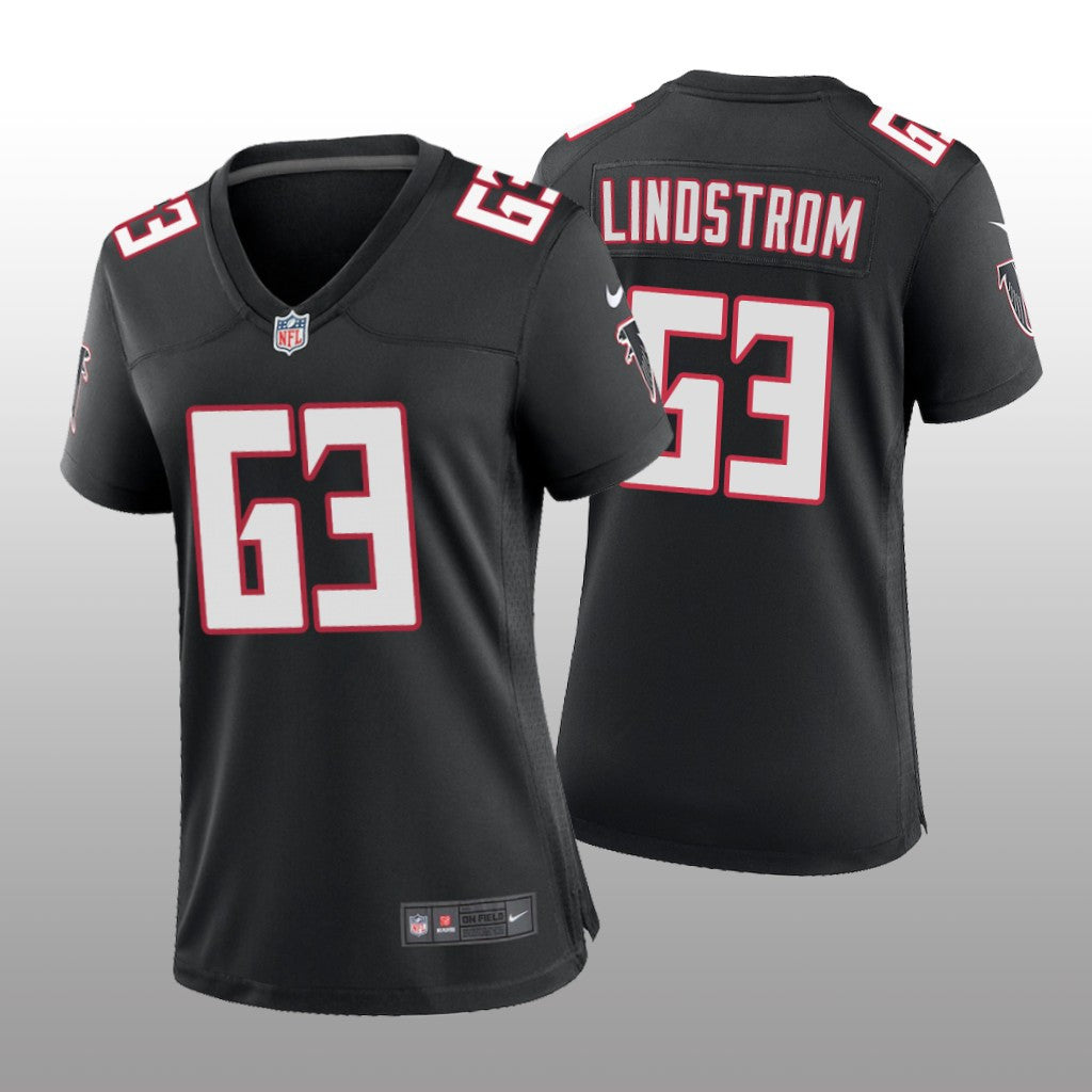 Atlanta Falcons Chris Lindstrom Black Jersey Throwback Game Women's