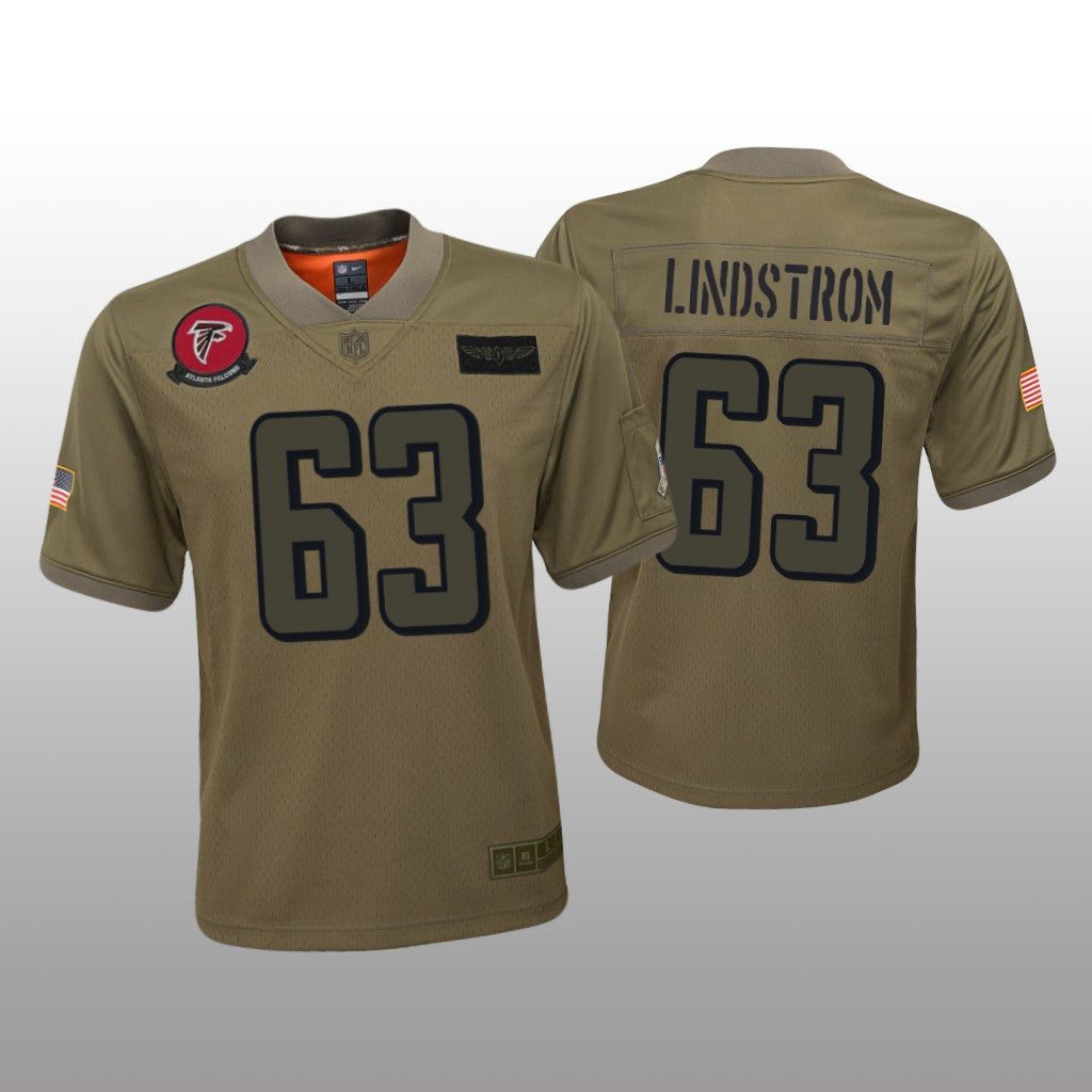 Atlanta Falcons Chris Lindstrom Camo Jersey Salute to Service Youth