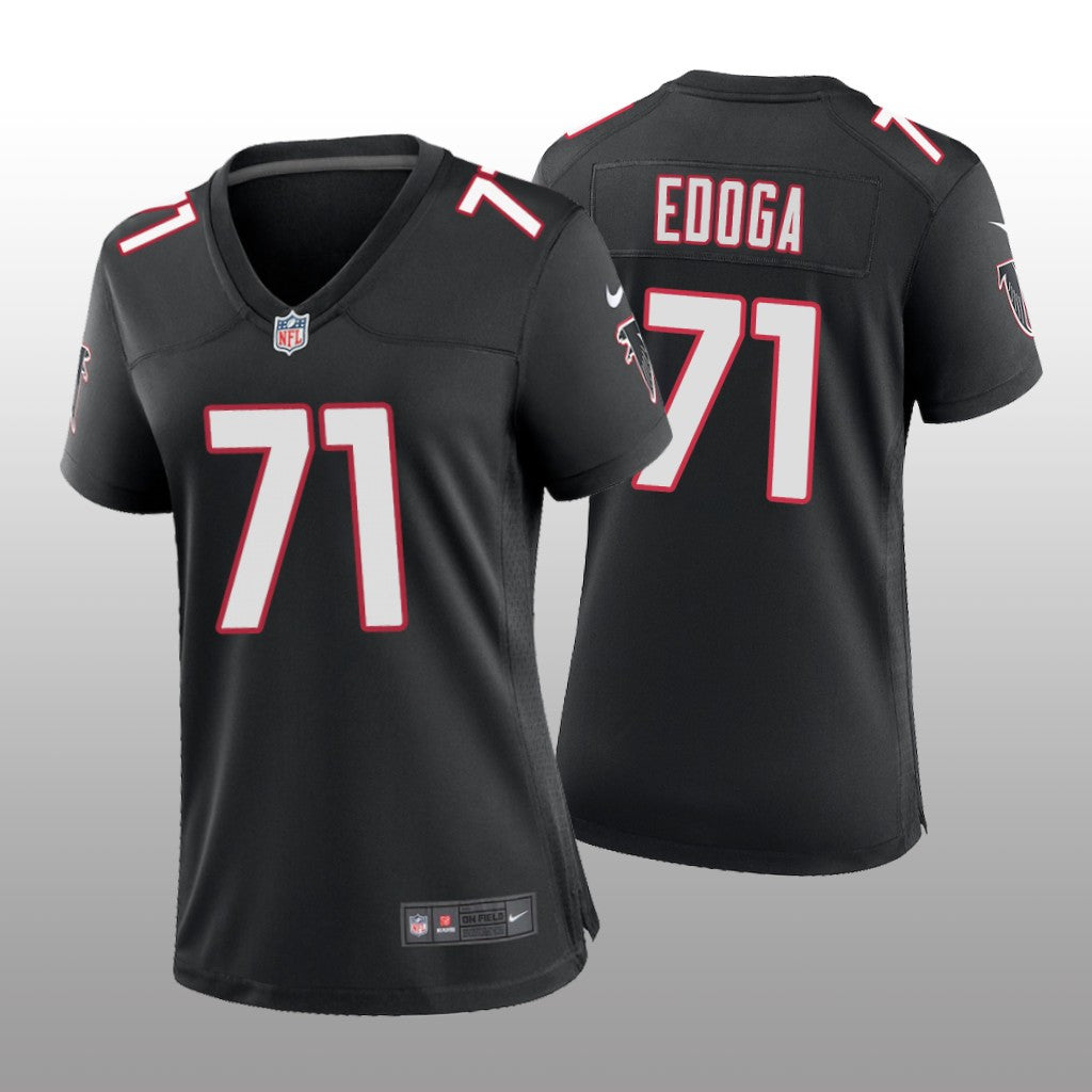 Atlanta Falcons Chuma Edoga Black Jersey Throwback Game Women's