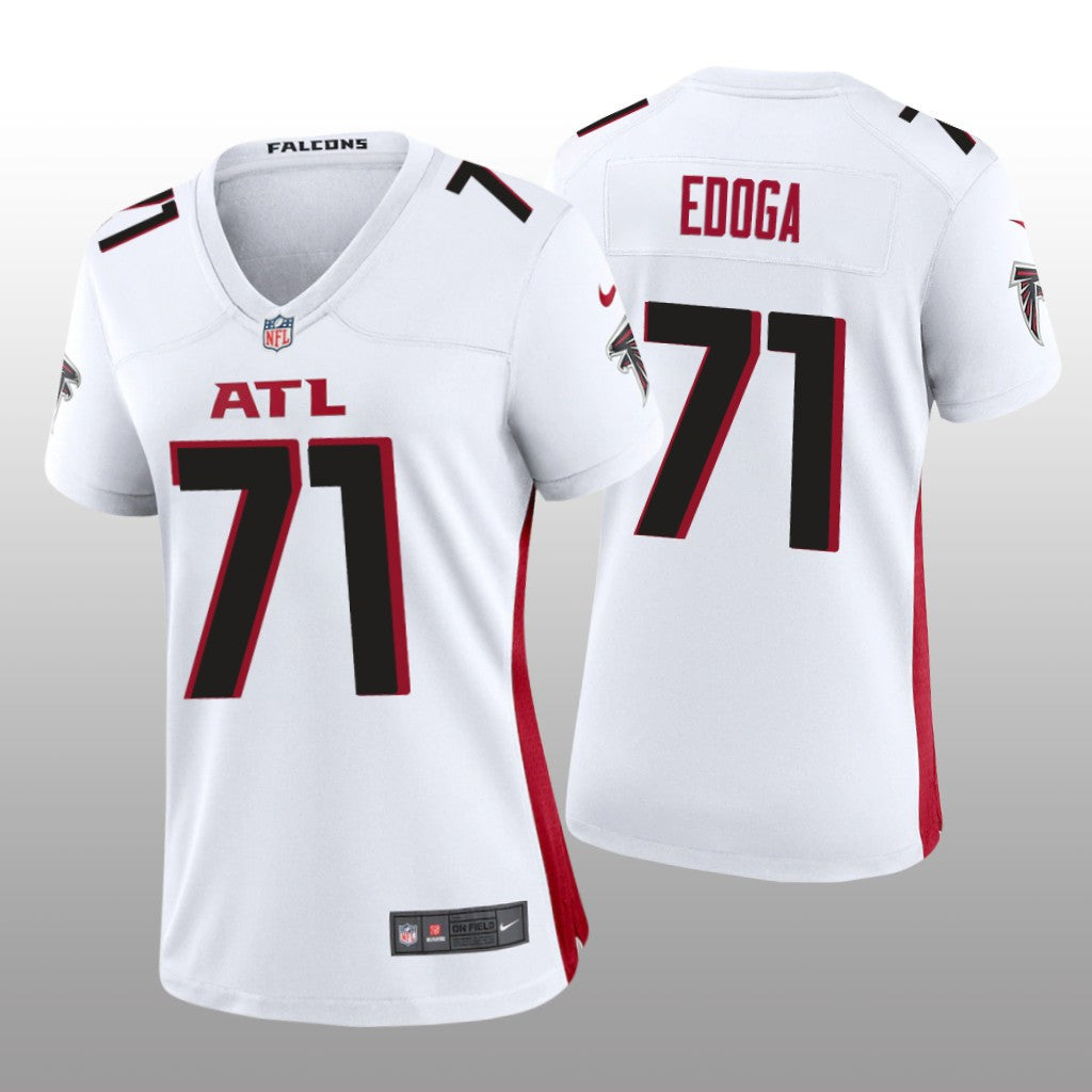 Atlanta Falcons Chuma Edoga White Jersey Game Women's