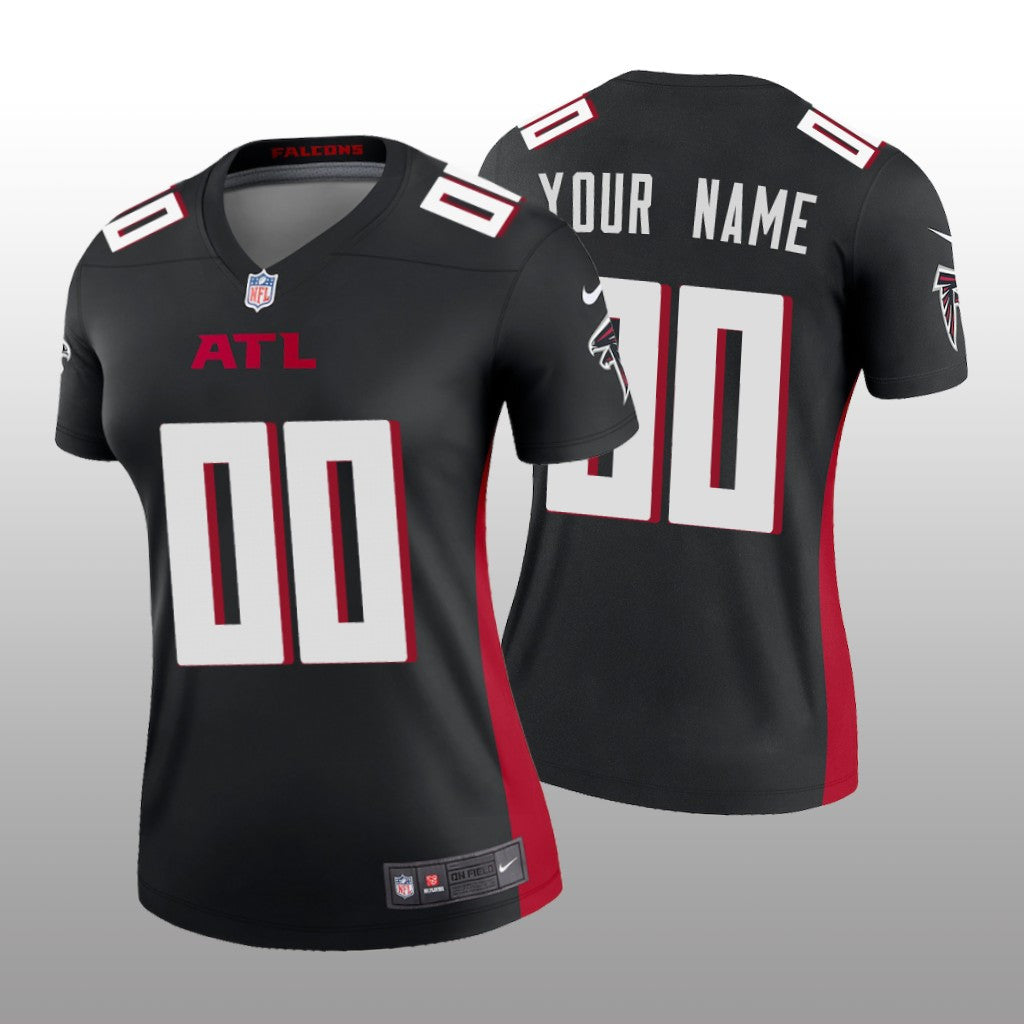 Atlanta Falcons Custom Black Jersey Legend Women's