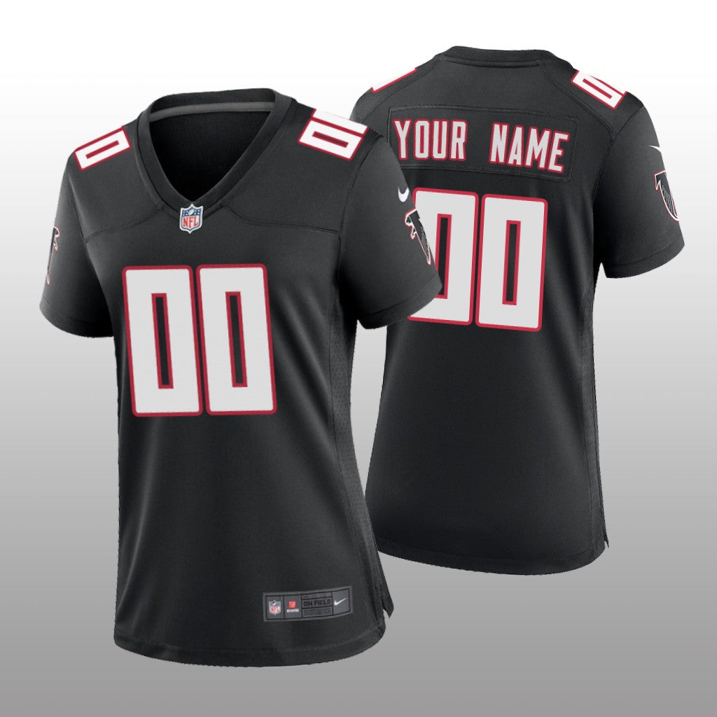 Atlanta Falcons Custom Black Jersey Throwback Game Women's