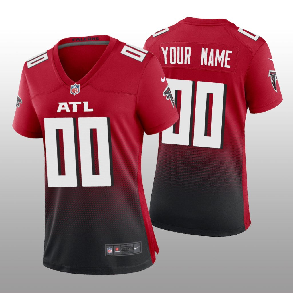 Atlanta Falcons Custom Red Jersey 2nd Alternate Game Women's