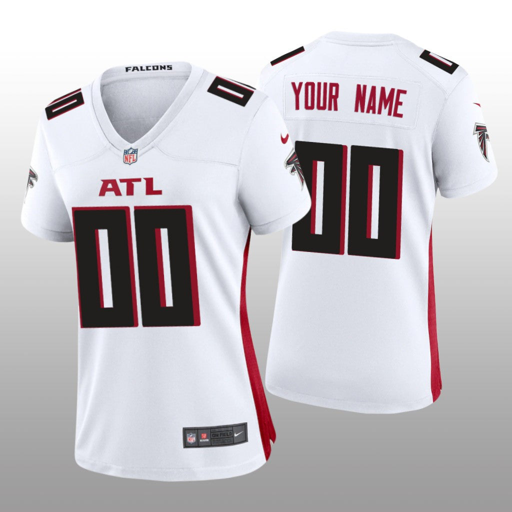 Atlanta Falcons Custom White Jersey Game Women's
