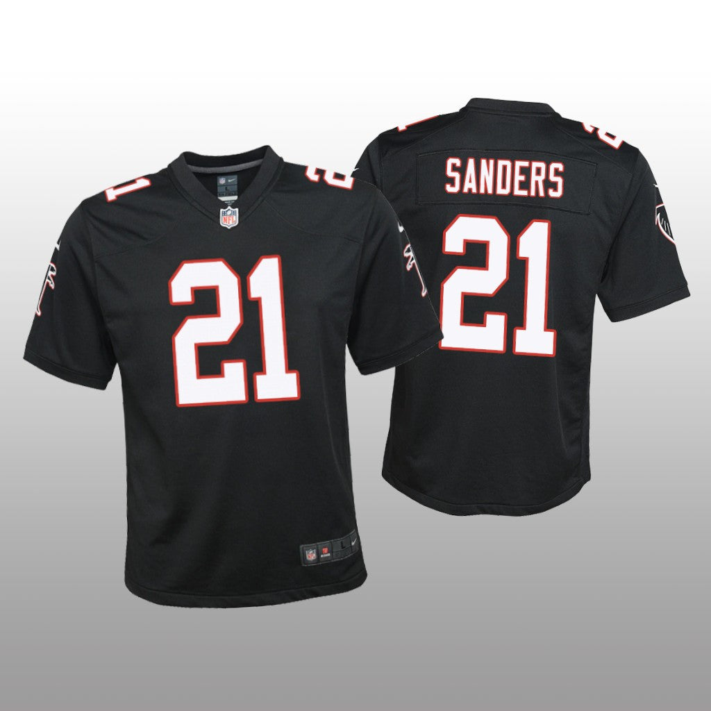 Atlanta Falcons Deion Sanders Black Jersey Throwback Game Youth