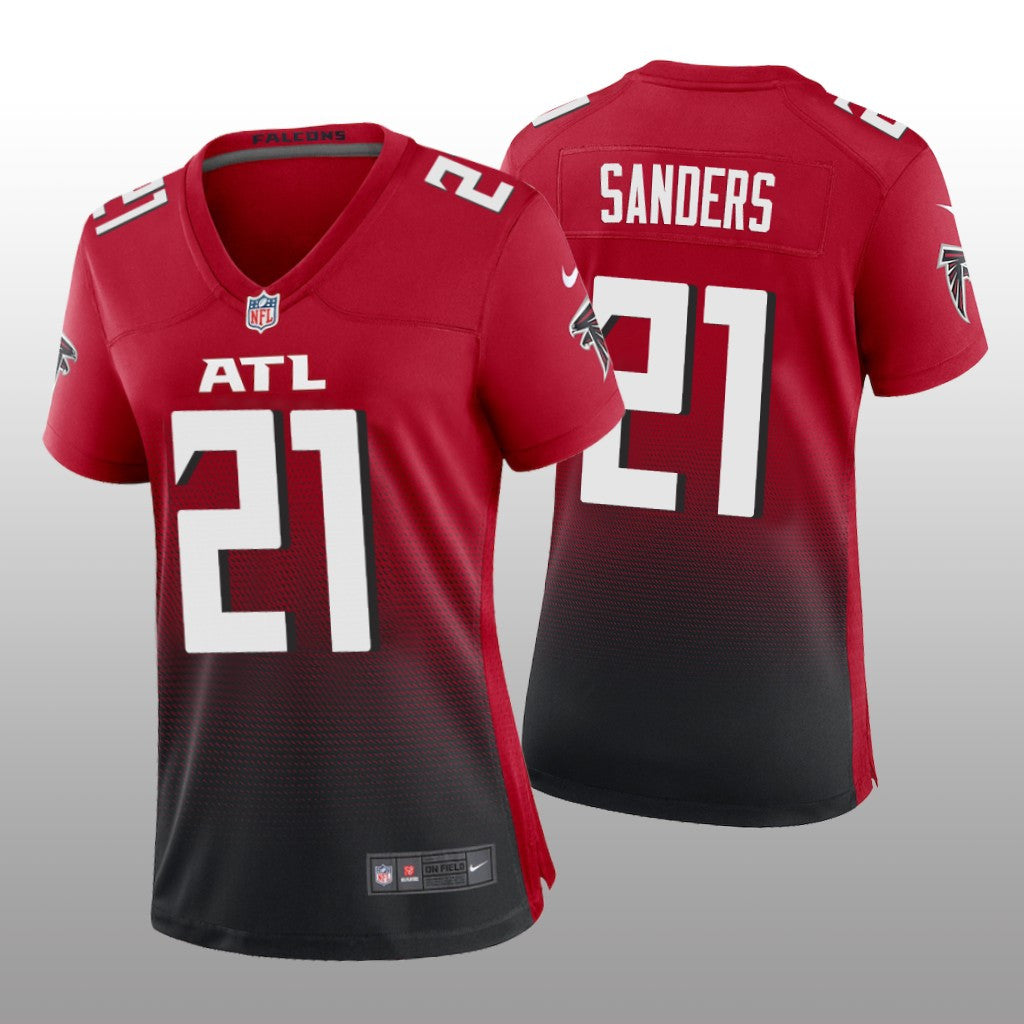 Atlanta Falcons Deion Sanders Red Jersey 2nd Alternate Game Women's
