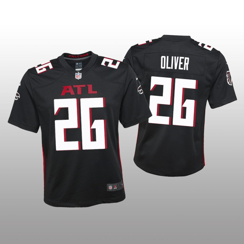 Atlanta Falcons Isaiah Oliver Black Jersey Game Youth