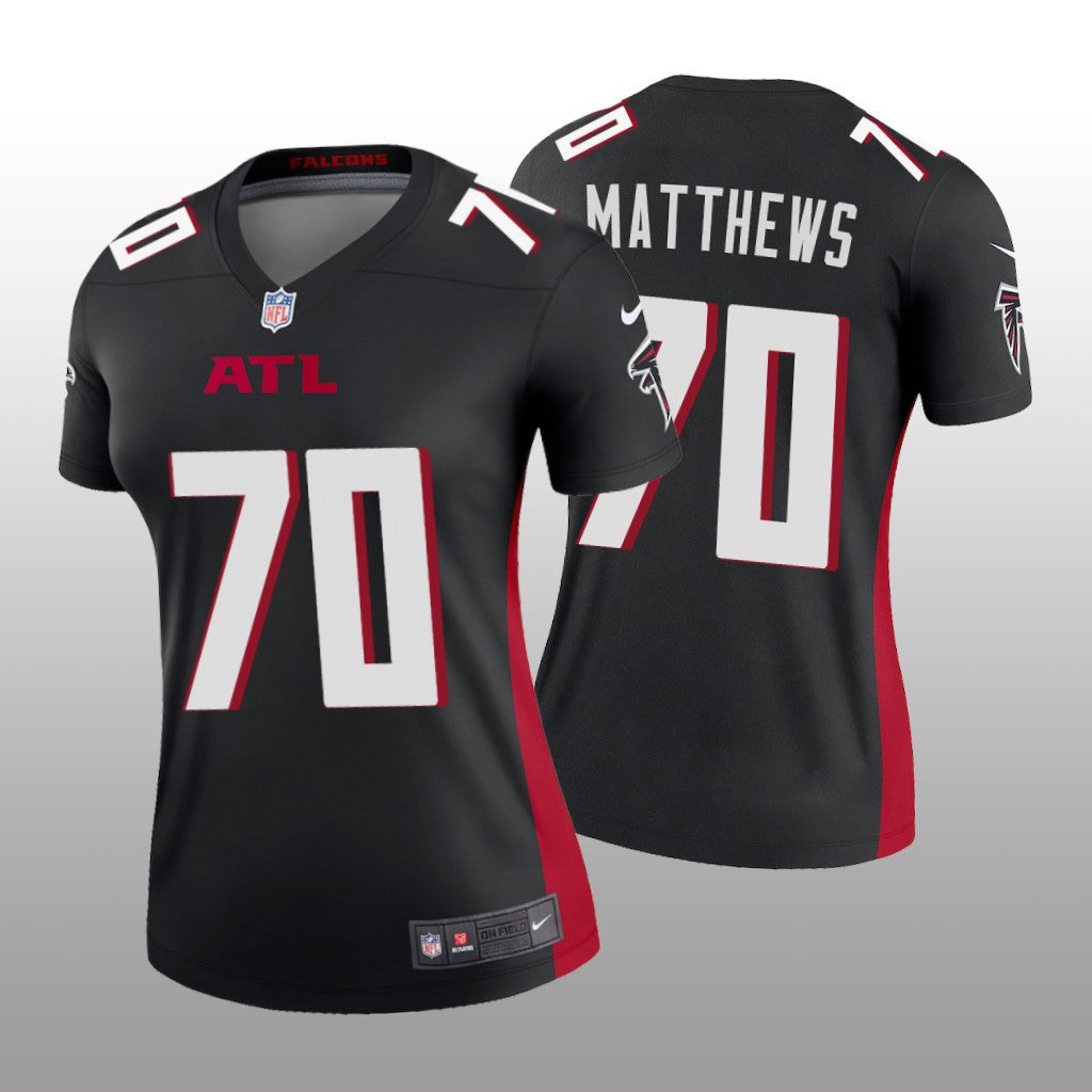 Atlanta Falcons Jake Matthews Black Jersey Legend Women's