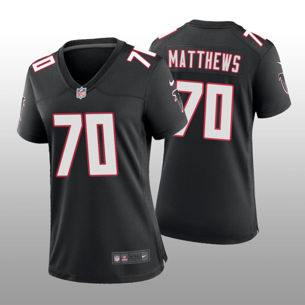 Atlanta Falcons Jake Matthews Black Jersey Throwback Game Women's