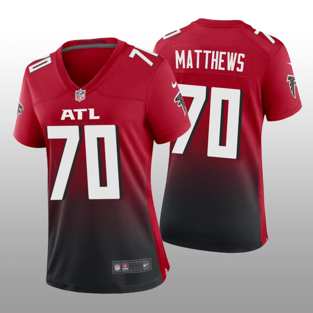 Atlanta Falcons Jake Matthews Red Jersey 2nd Alternate Game Women's