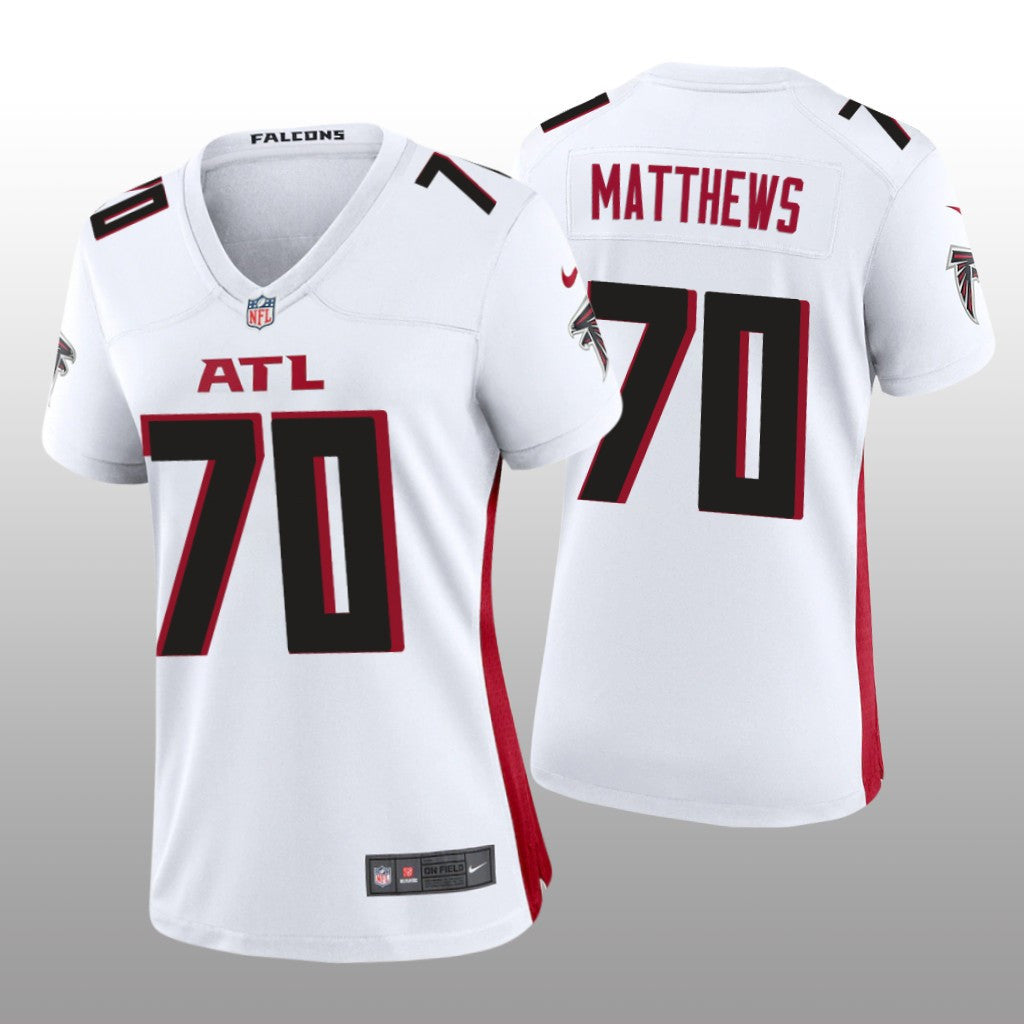 Atlanta Falcons Jake Matthews White Jersey Game Women's