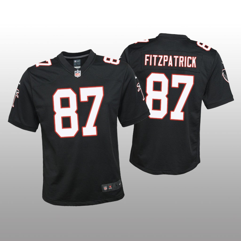 Atlanta Falcons John FitzPatrick Black Jersey Throwback Game Youth