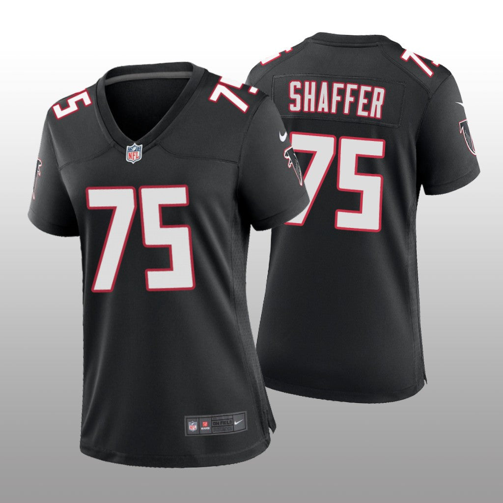 Atlanta Falcons Justin Shaffer Black Jersey Throwback Game Women's