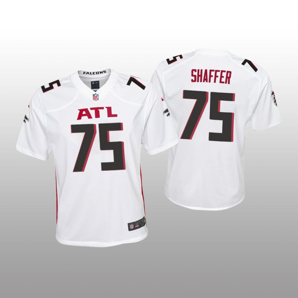 Atlanta Falcons Justin Shaffer White Jersey Game Youth