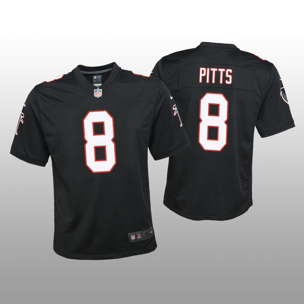 Atlanta Falcons Kyle Pitts Black Jersey Throwback Game Youth
