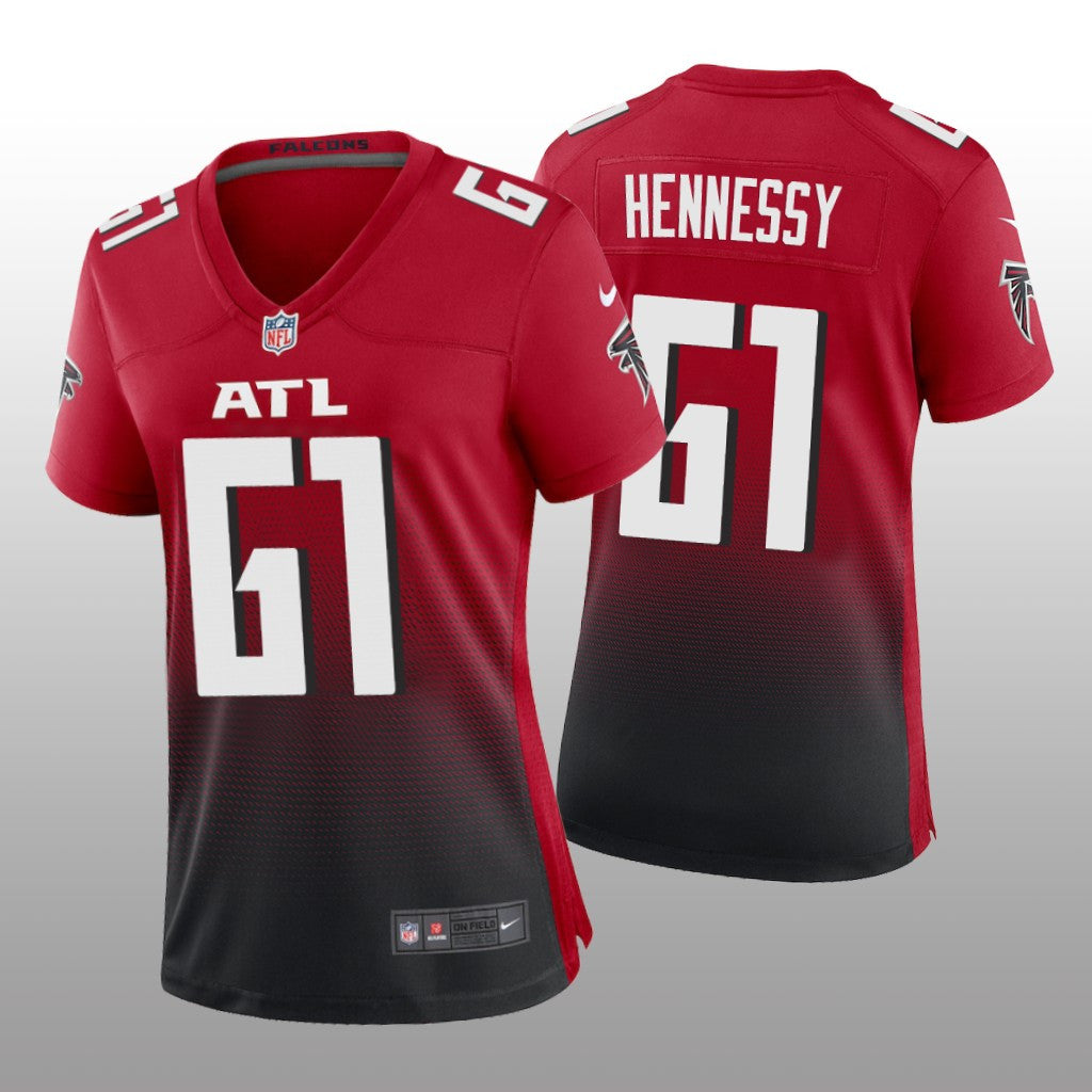 Atlanta Falcons Matt Hennessy Red Jersey Alternate Game Women's