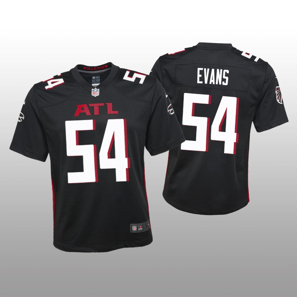 Atlanta Falcons Rashaan Evans Black Jersey Game Youth
