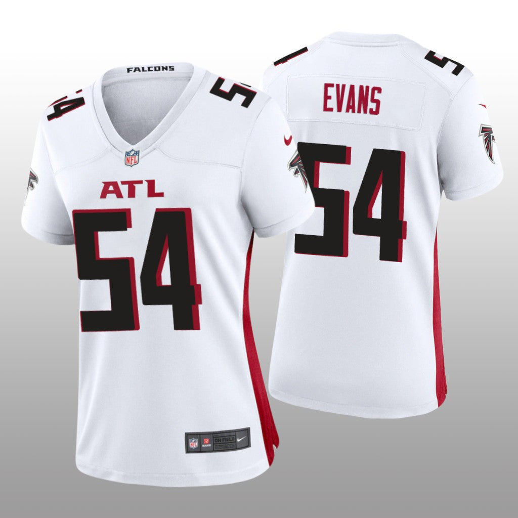 Atlanta Falcons Rashaan Evans White Jersey Game Women's