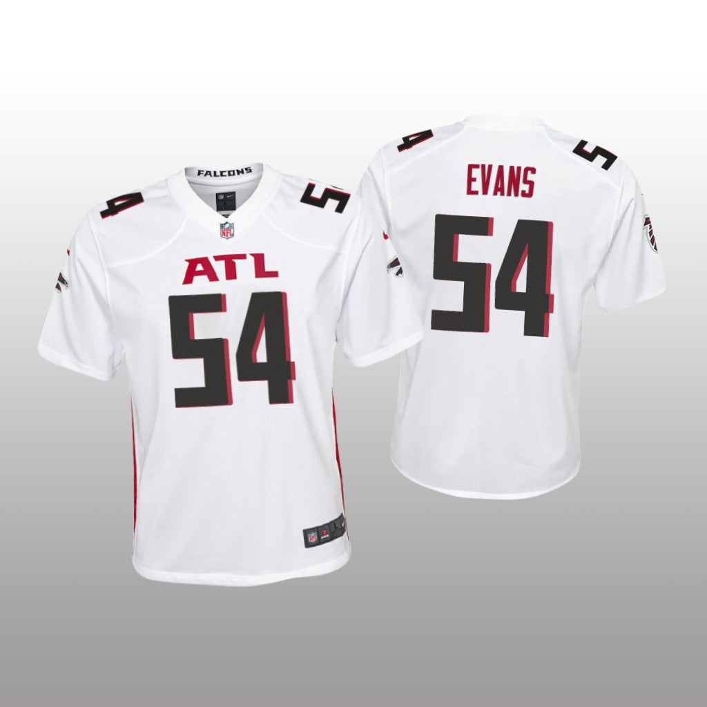 Atlanta Falcons Rashaan Evans White Jersey Game Youth