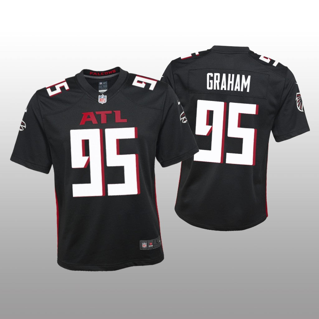 Atlanta Falcons Ta&'Quon Graham Black Jersey Game Youth