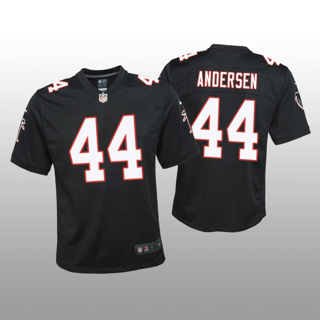 Atlanta Falcons Troy Andersen Black Jersey Throwback Game Youth