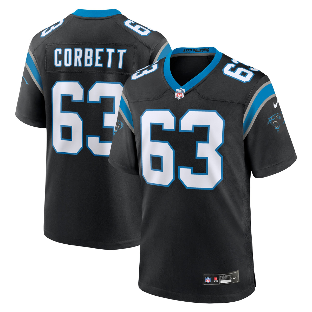 Austin Corbett Carolina Panthers Nike Team Game Jersey Black