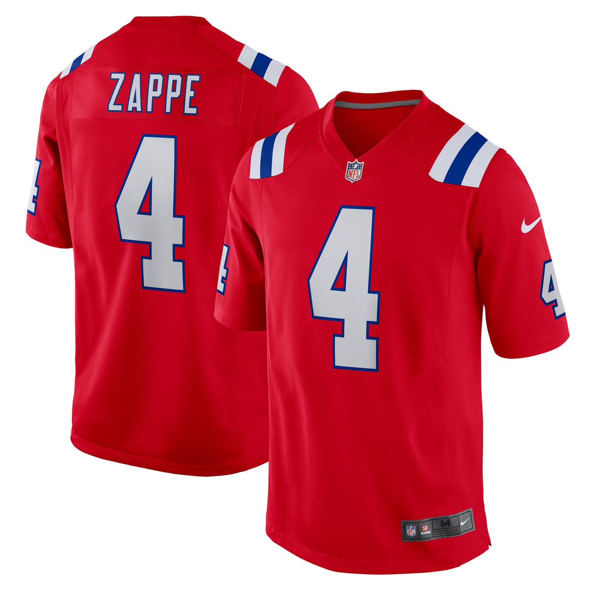 Bailey Zappe New England Patriots Nike Alternate Game Player Jersey Red