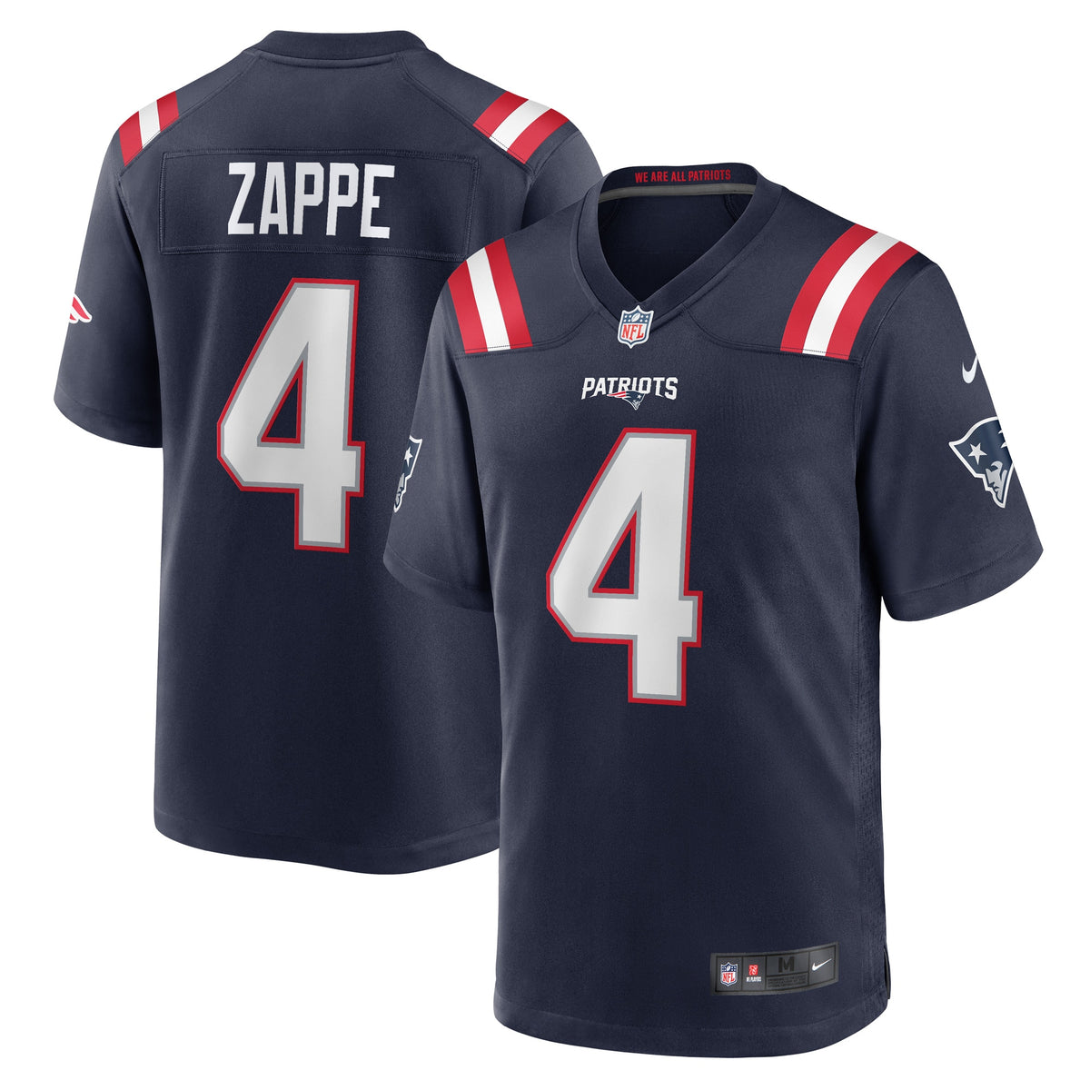 Bailey Zappe New England Patriots Nike Game Player Jersey Navy