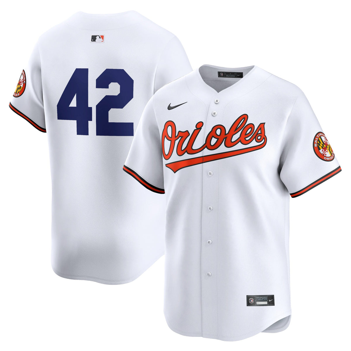 Baltimore Orioles Nike 2024 Jackie Robinson Day Home Limited Jersey White