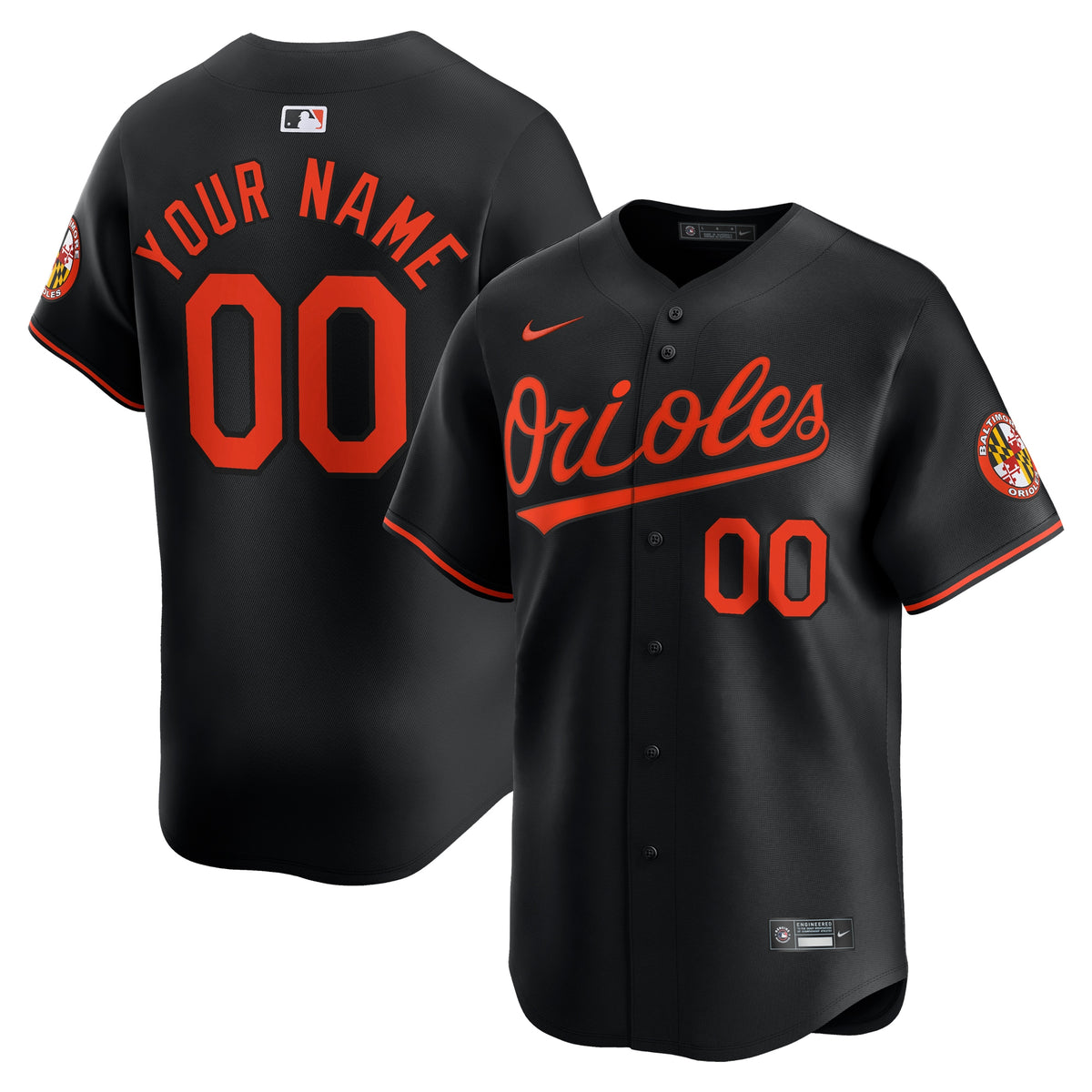 Baltimore Orioles Nike Alternate Limited Custom Jersey Black