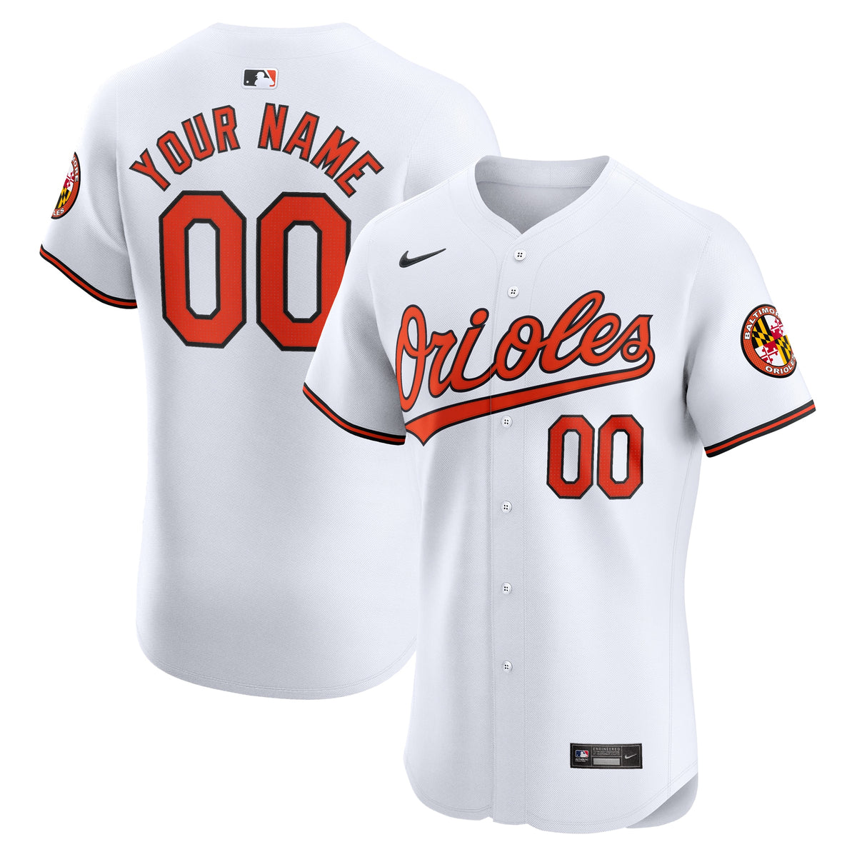 Baltimore Orioles Nike Home Elite Custom Jersey White