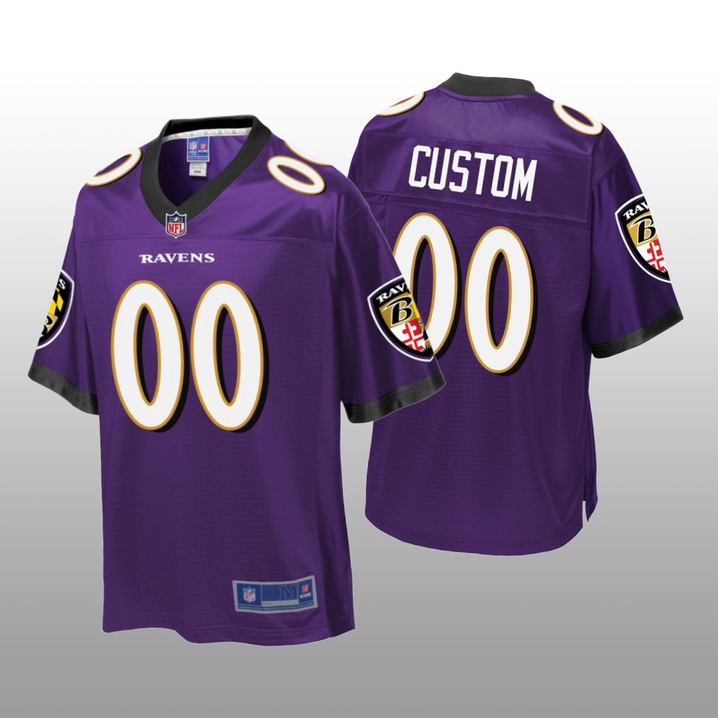 Baltimore Ravens # Purple Custom Pro Line Jersey Youth