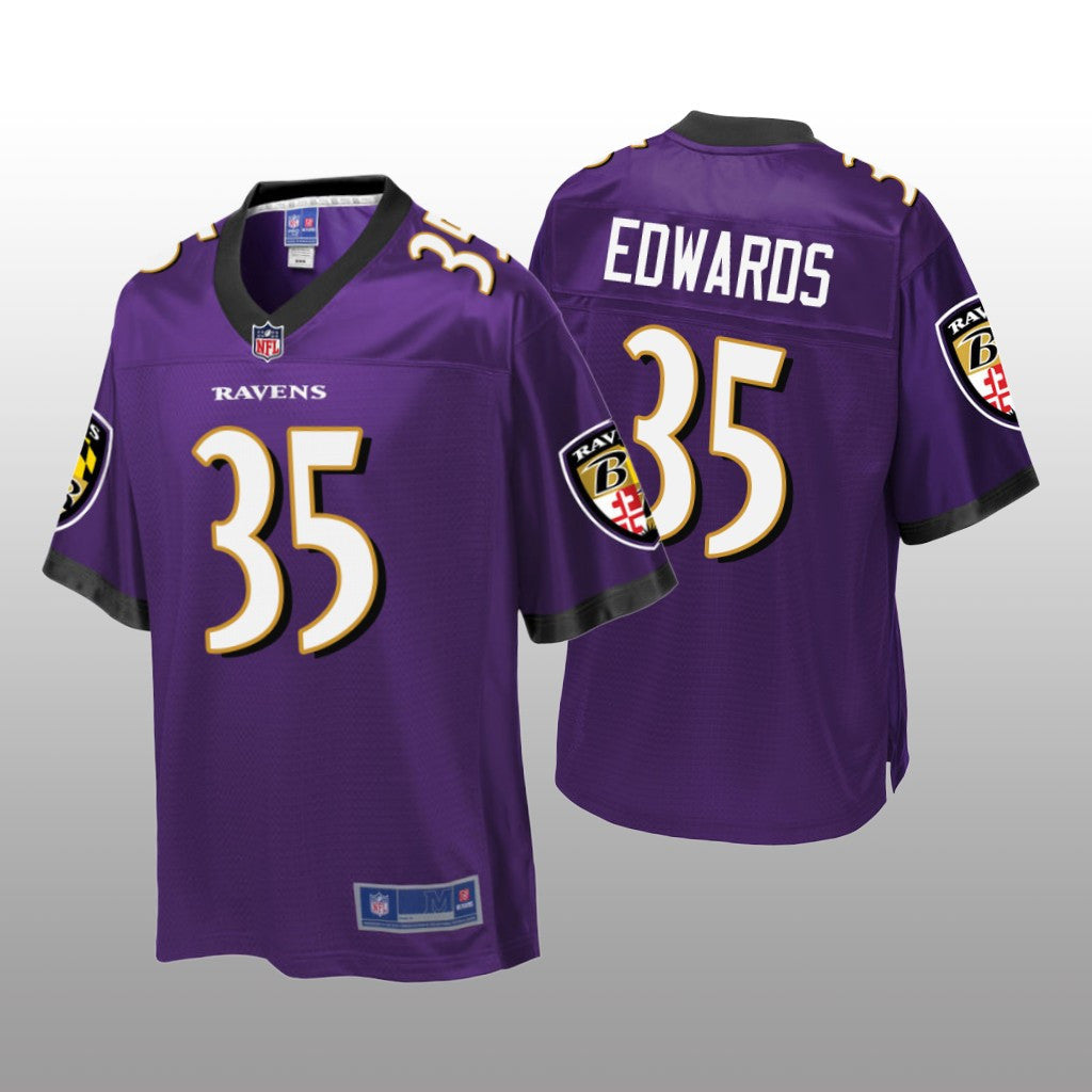 Baltimore Ravens #35 Purple Gus Edwards Pro Line Jersey Youth