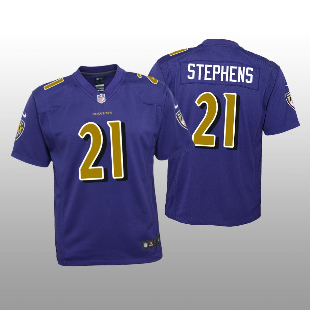 Baltimore Ravens Brandon Stephens Purple Jersey Color Rush Game Youth