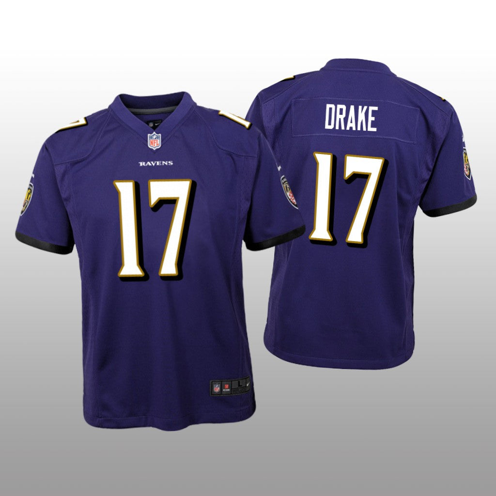 Baltimore Ravens Kenyan Drake Purple Jersey Game Youth