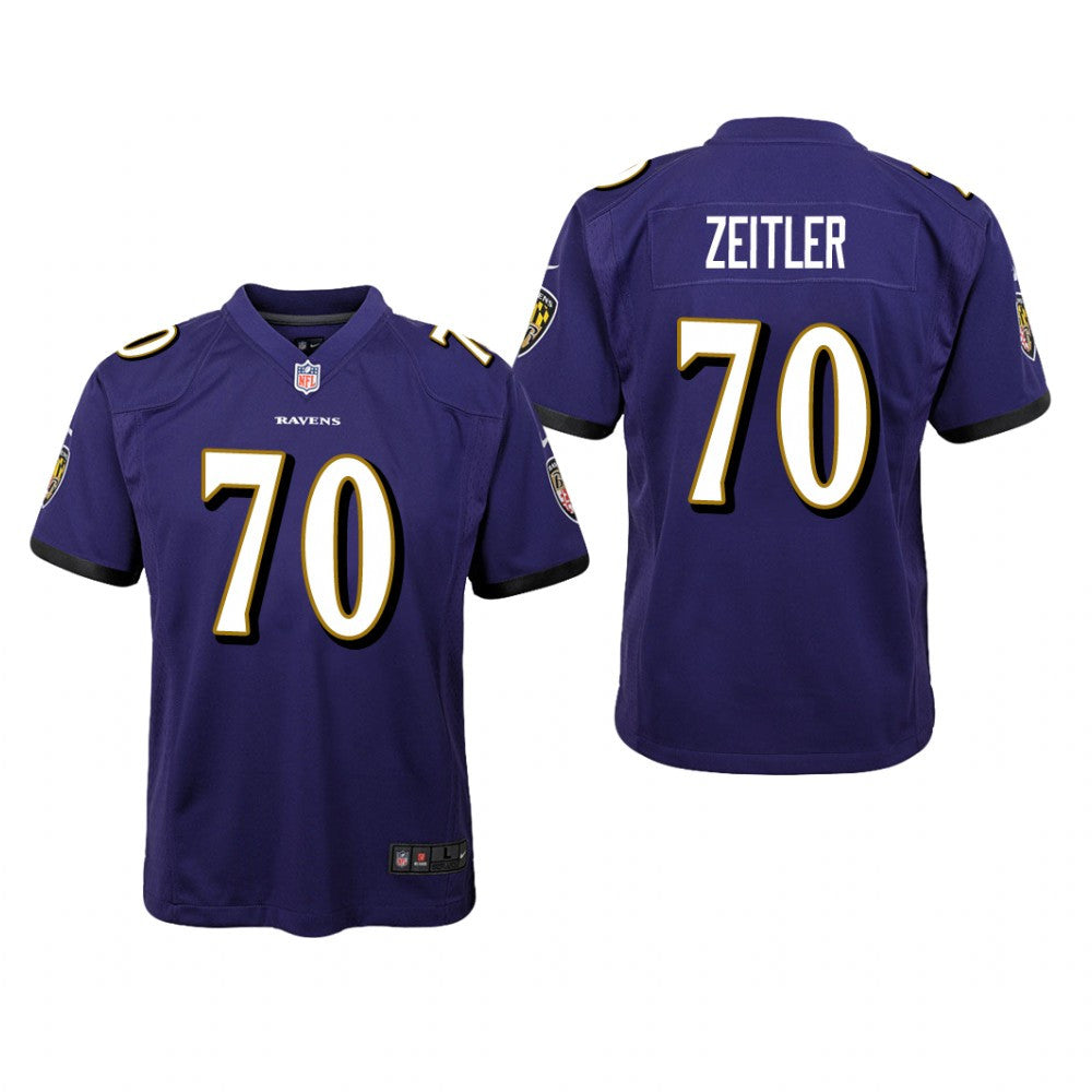 Baltimore Ravens Kevin Zeitler Purple Jersey Game Youth