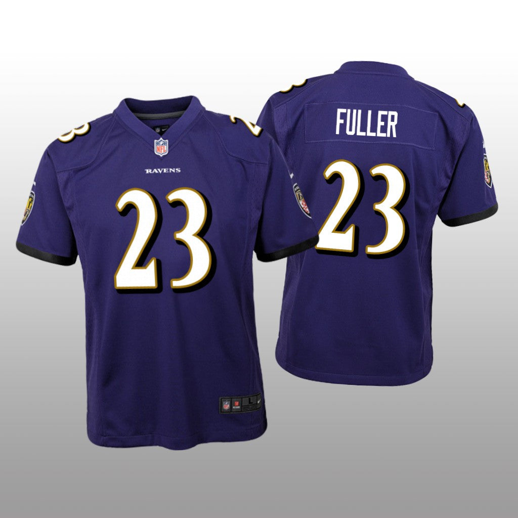 Baltimore Ravens Kyle Fuller Purple Jersey Game Youth