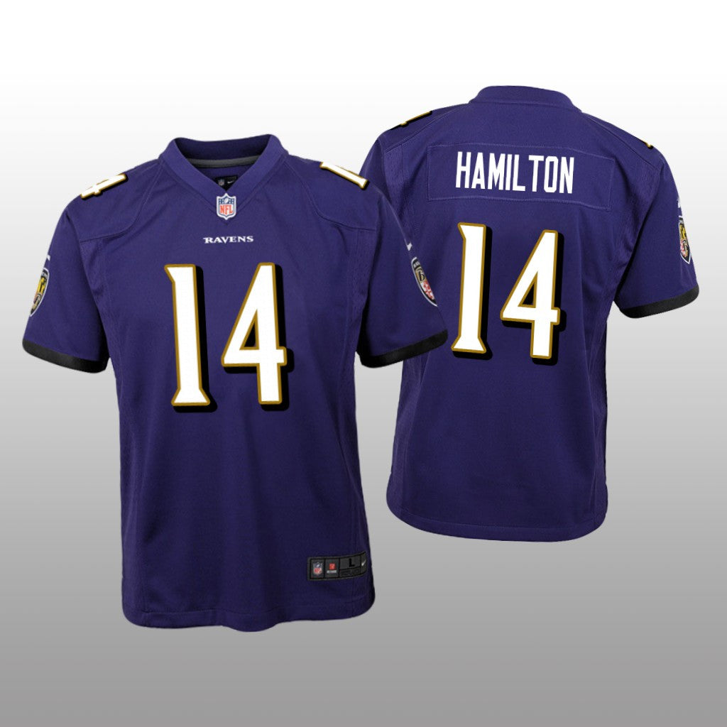 Baltimore Ravens Kyle Hamilton Purple Jersey Game Youth