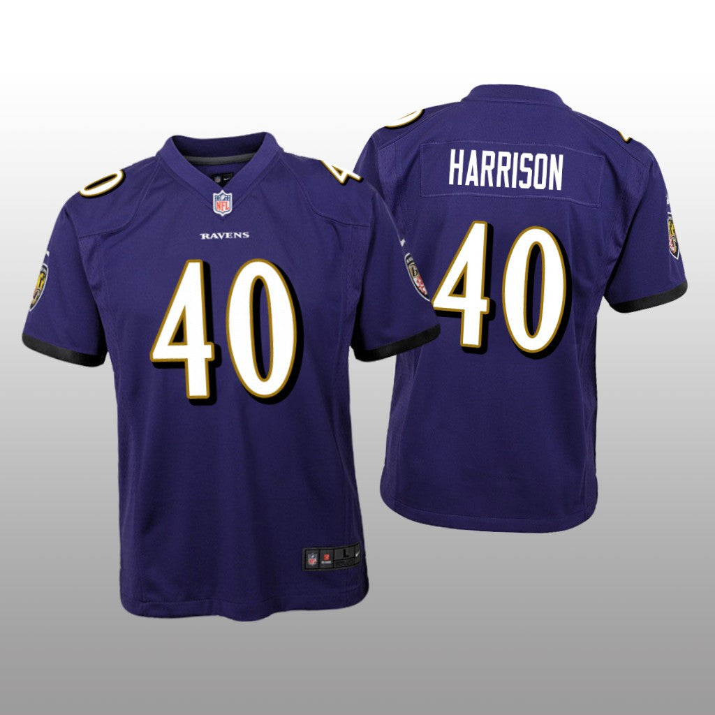 Baltimore Ravens Malik Harrison Purple Jersey Game Youth