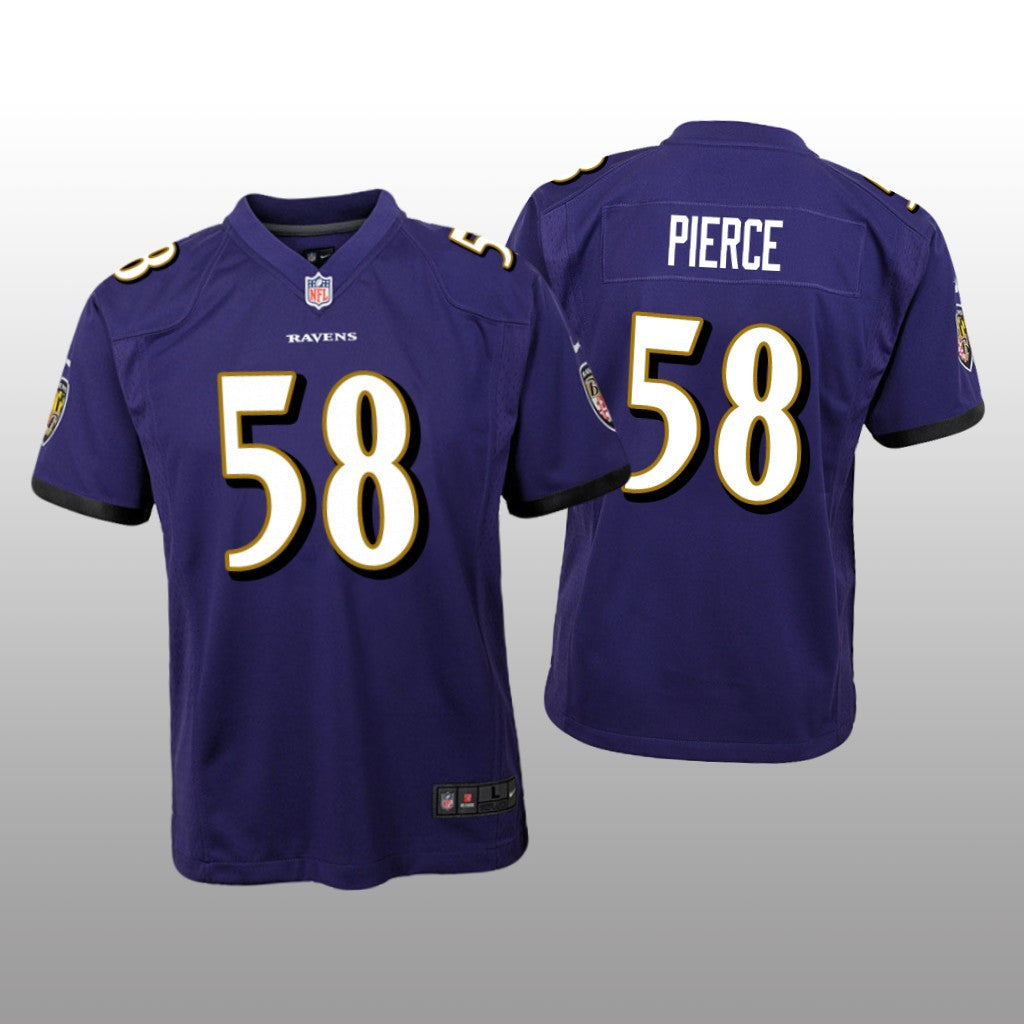 Baltimore Ravens Michael Pierce Purple Jersey Game Youth